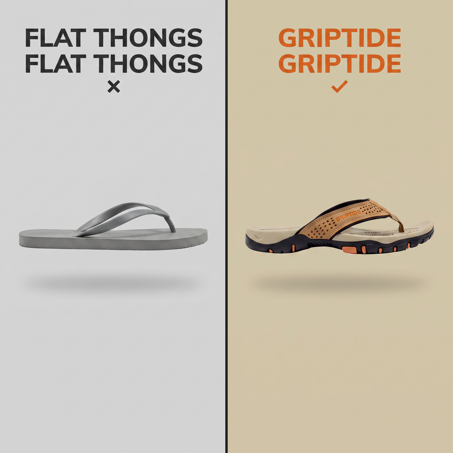 GripTide Men's Sport Flip-Flops