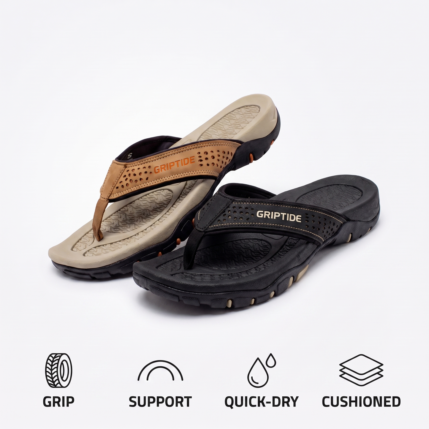 GripTide Men's Sport Flip-Flops